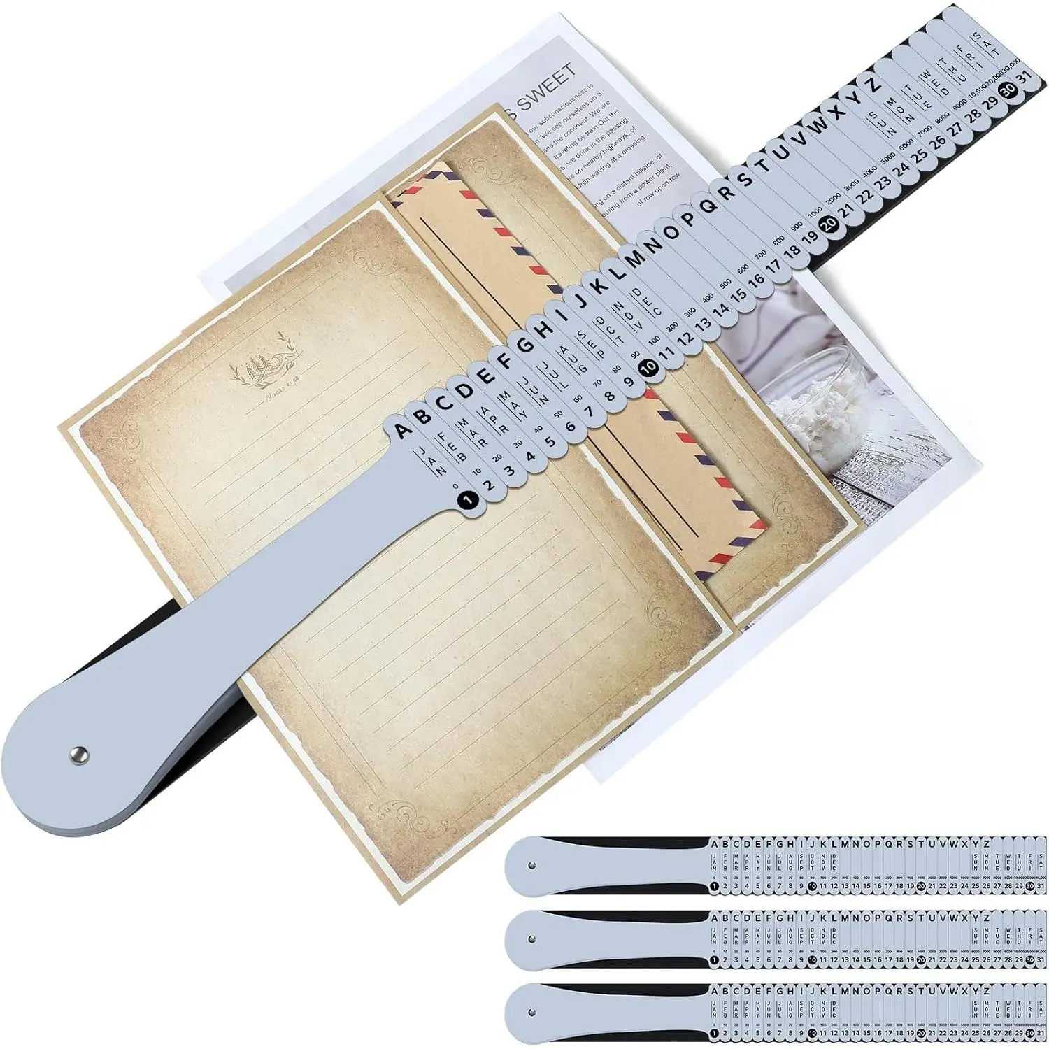 Alphabetical Plastic Document Sorter Compact Upright Space Saving Paper File Organizer for Office, Grey, 2.52 x 23.5 inches (1 Set)