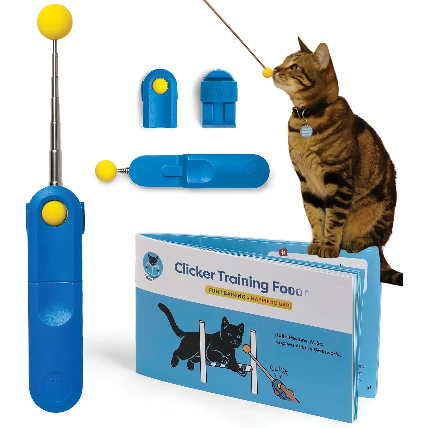 Clicker with Detachable Wearable Finger Clicker & Target Stick – Positive Reinforcement  Tool for s – Ideal for Behavior, Tricks & Enrichment