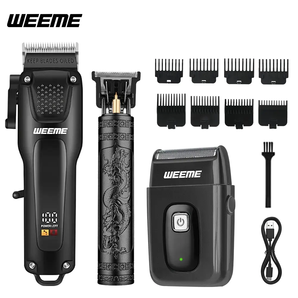 Cordless Electric Hair Clipper & Shaver Set, 1 Set Professional Barber Kit with Accessories, Haircutting Trimmer for Birthday, Holidays Gifts