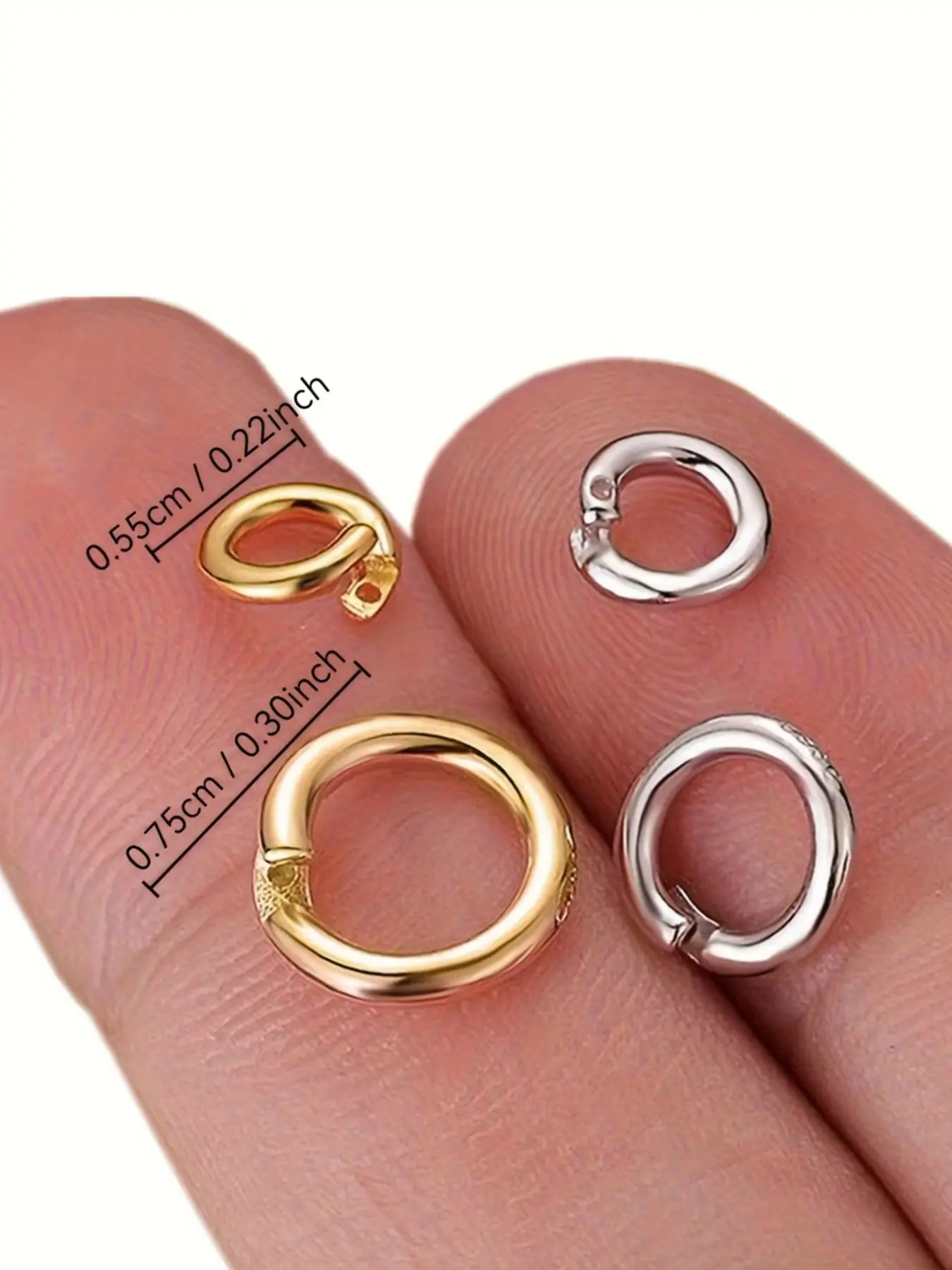Copper Plated Open Jump Ring Circle Connector for Jewelry Making, Accessories for Beading, DIY Supplies, Keychain and Necklace Accessories, Plain Pattern, All Seasons, Accessory Set