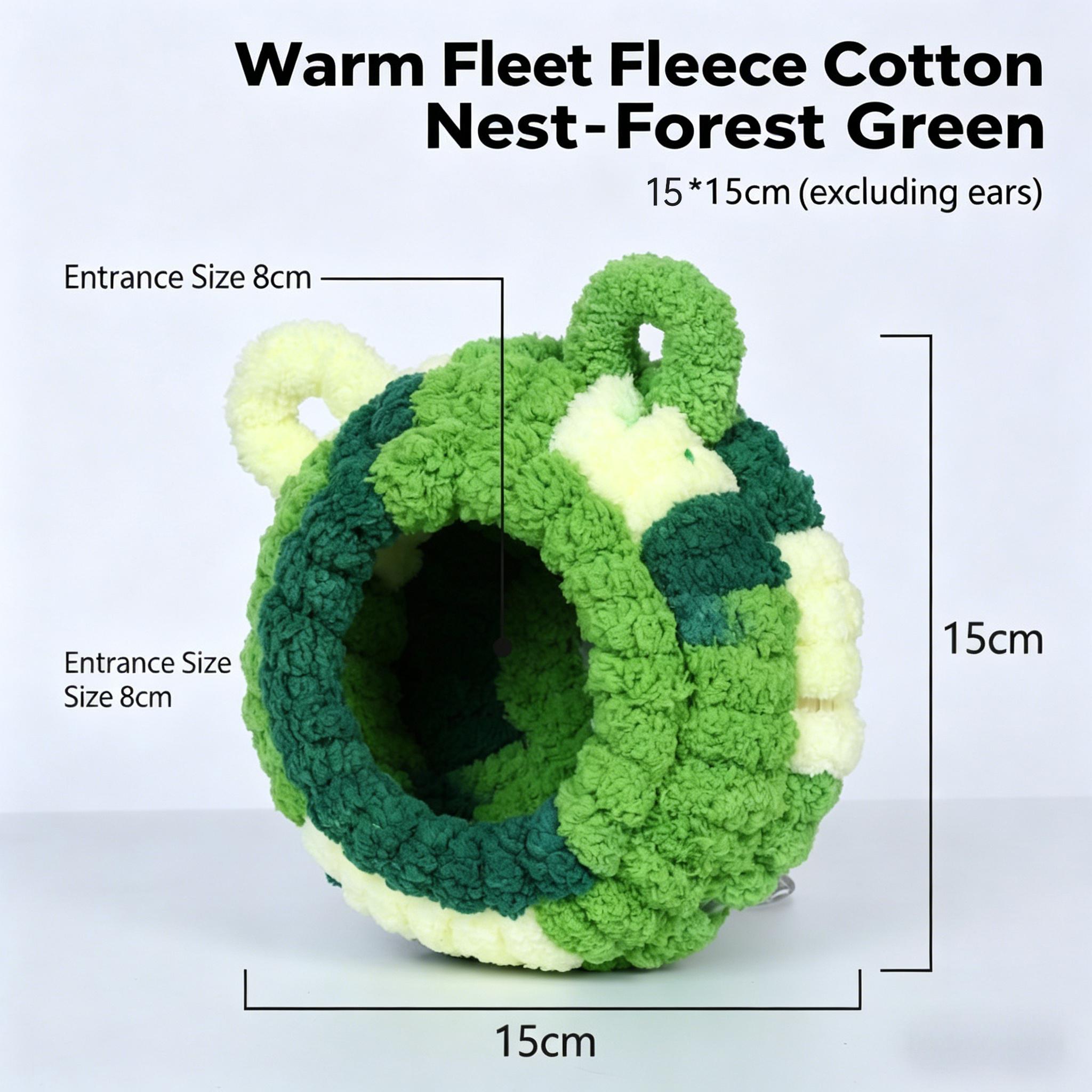 Cozy Plush Bird Nest, Warm Snuggle Hut for Parrots Parakeets, Thick Fleece Hanging Tent for Winter Sleep