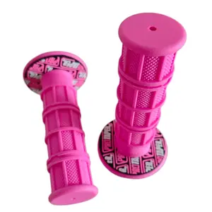 7/8" Soft Rubber Motorcycle Grips, Anti-Fatigue Handlebar Grips for Dirt Bike Pit Bike, Left 22mm Right 24mm, 2Pc, Fit 50cc-125cc, Easy Install