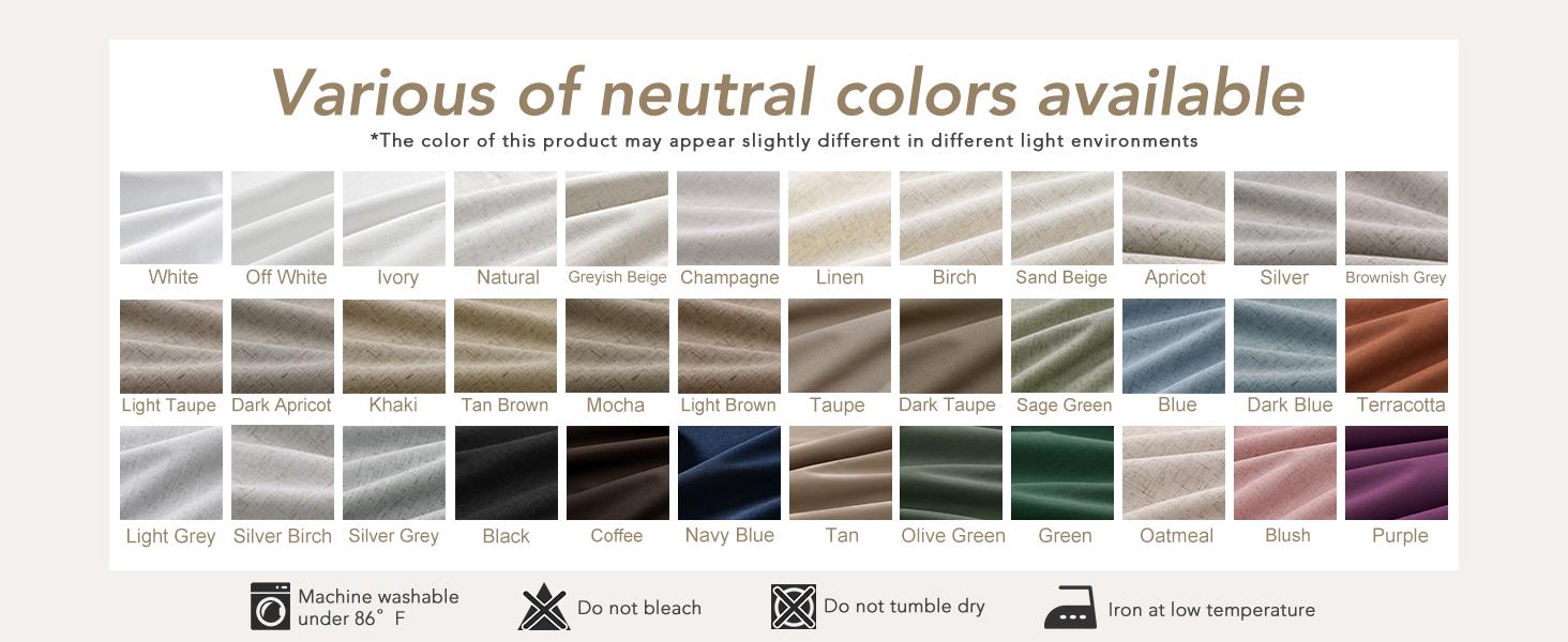 Natural Linen 100% Blackout Curtains for Bedroom 84 Inch Length 2 Panels Set Back Tab Cream Neutral Farmhouse Living Room Darkening Curtain Track System Thermal Insulated Black Out Drapes 52x84