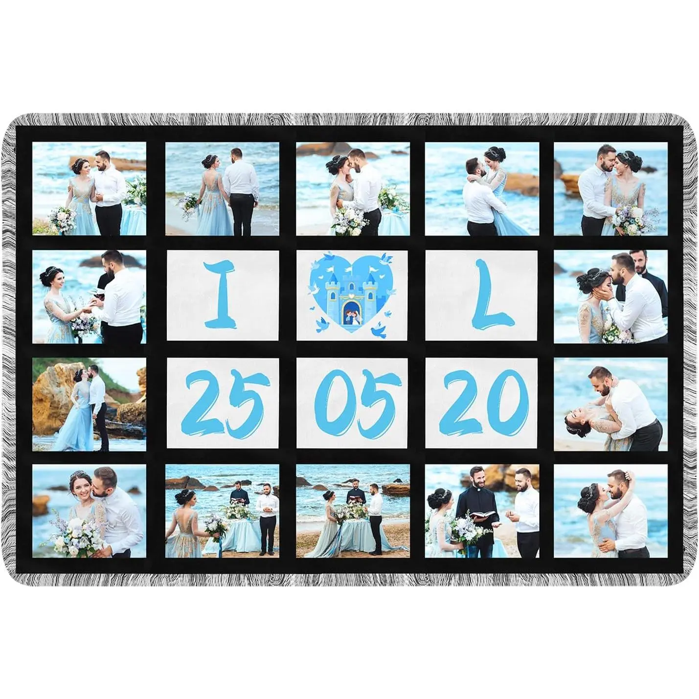 1 Pack Sublimation Blanket Blanks 40"X60" Throw Blankets for Heat Press, DIY Custom Personalised Sublimation Photo with 20 Panel