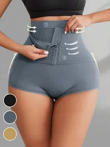 1 Count Women's Compression Shapewear Shorts, Fajas, Super High Waist Double Pressure Waist Trainer, Adjustable Hooks Tummy Control Butt Lifting Breathable Girdle, Ideal for Gym & Training & Daily Casual Wear