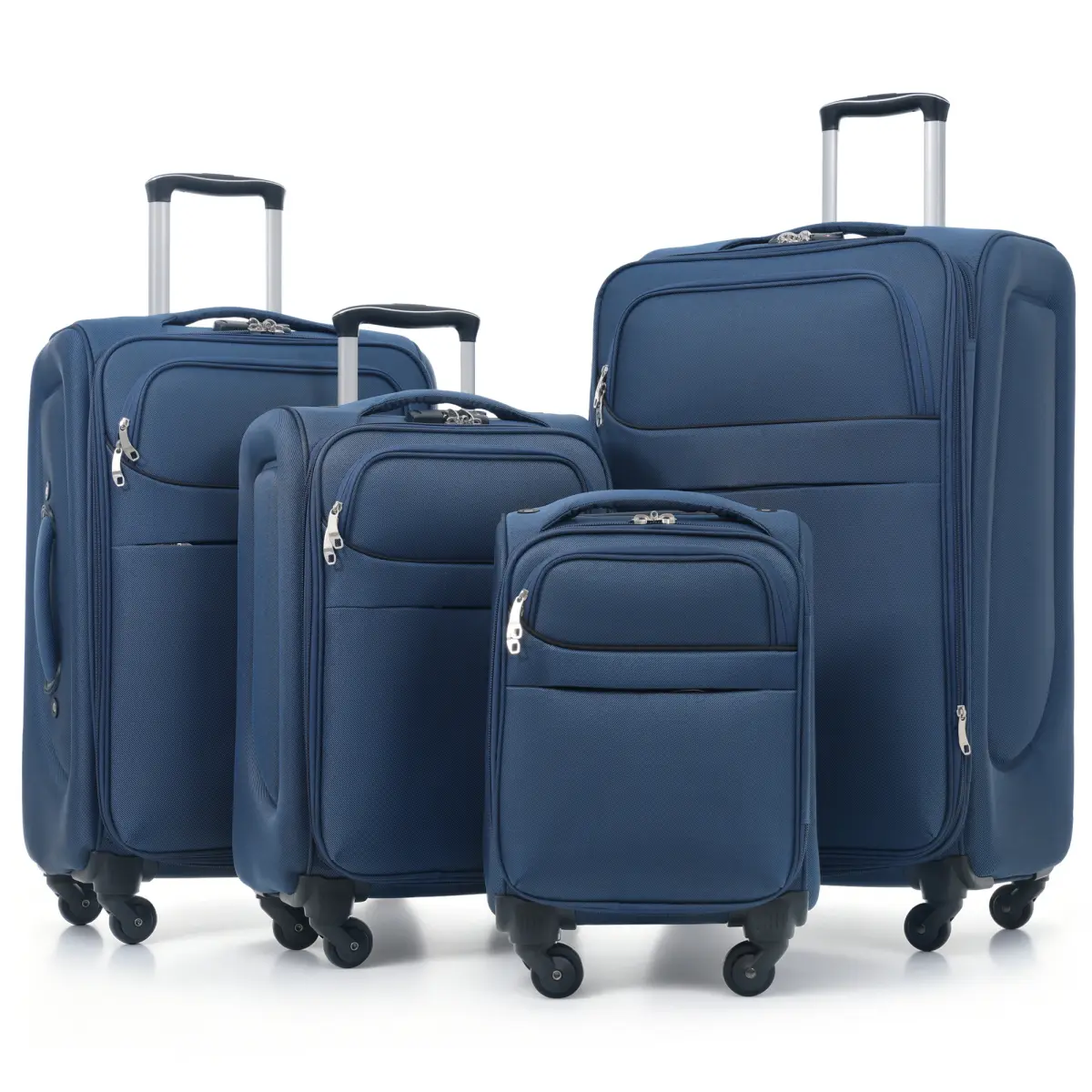 Softside Luggage 4 Piece Set, Expandable Travel Suitcases with Spinner Wheels, Lightweight Durable Luggage Set with TSA Lock.(18"/22"/26"/30")