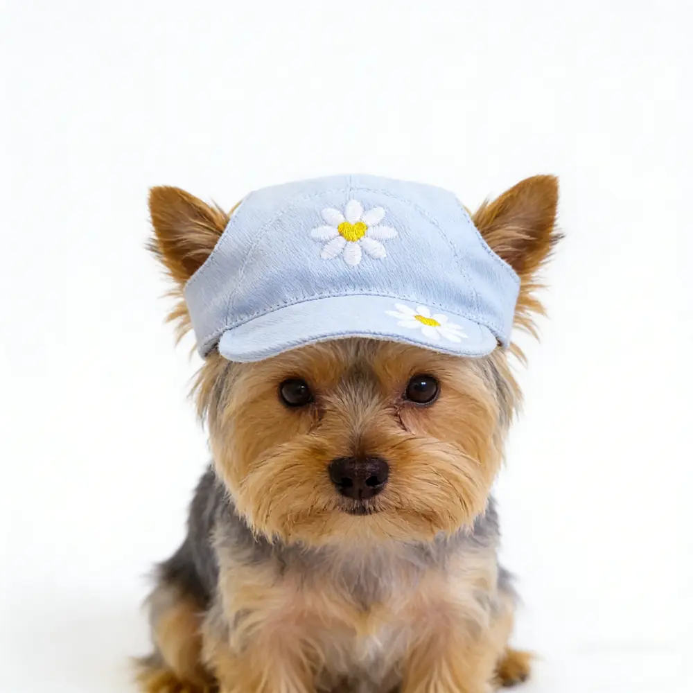 Casual Fleece Denim Dog Cap with Sunglass, Pet Grooming Accessory for Small-Medium Puppies & Cats (Dachshund, Yorkshire Included)