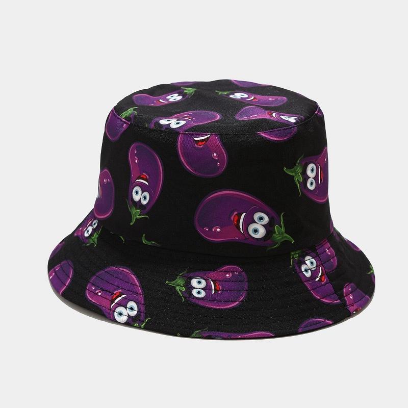 Wholesale bucket hat various vegetable pattern fisherman hat sun hat fedora hat pepper cucumber eggplant wholesale price панама