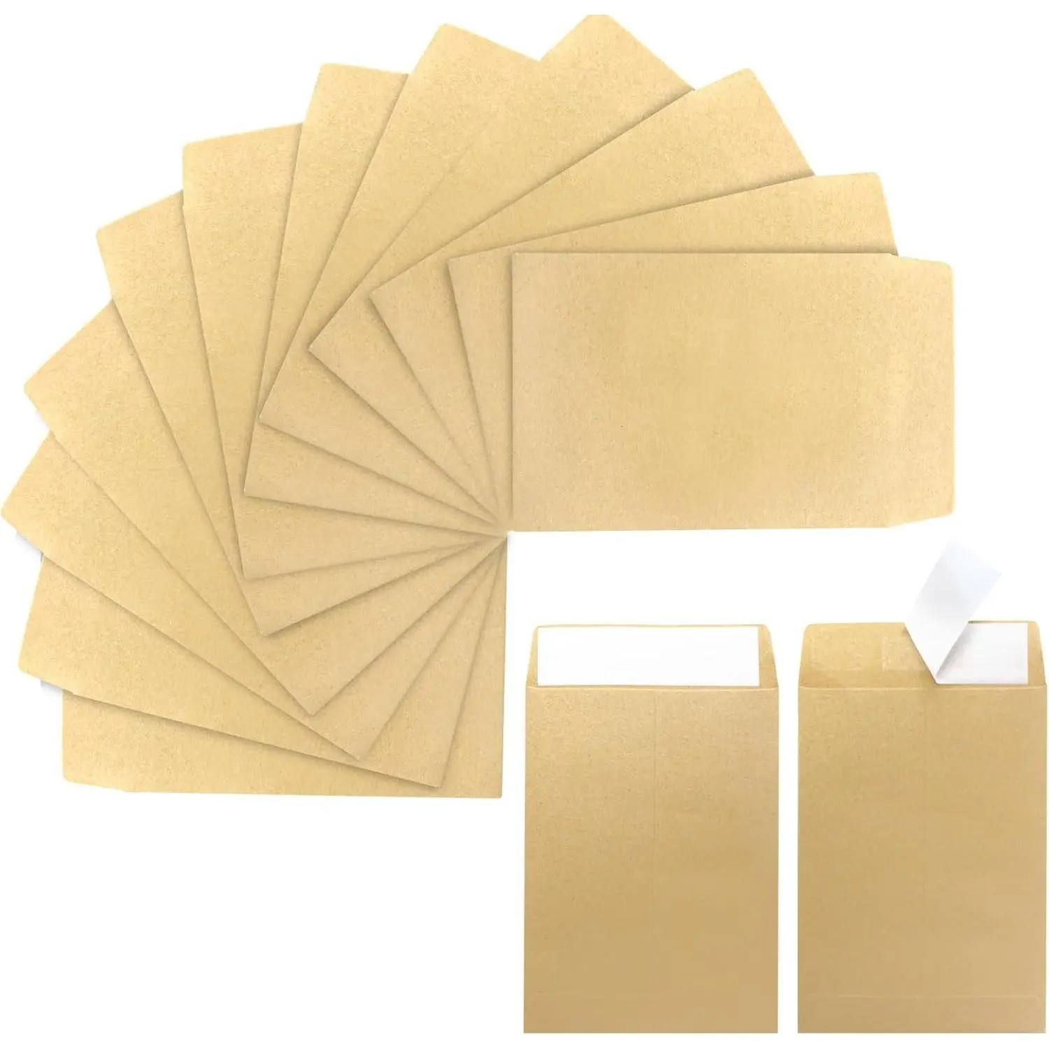 100 Pack Kraft Small Coin Envelopes, 3.23" x 4.53", Brown, Fully Sealed Seed Envelopes - Mini Envelopes for Office, Home, School(Gift)