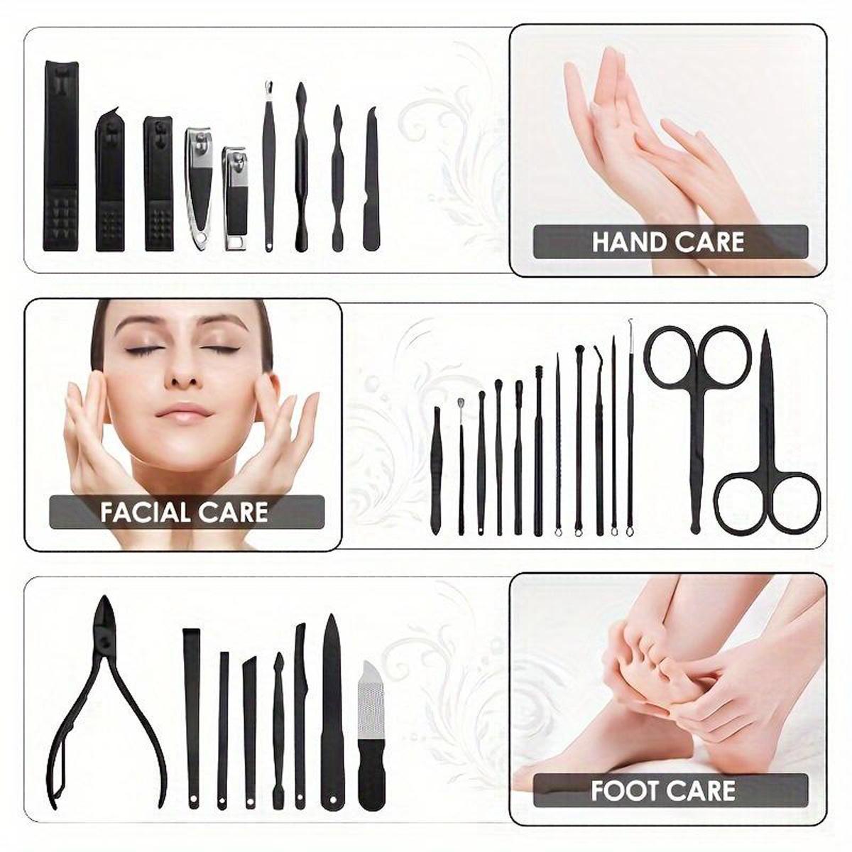 24Pcs Stainless Steel Nail Clipper Set with Storage Case,Stainless Steel Nail Clipper Kit,Professional Manicure & Pedicure Tool Set,Nail Cutter Kit Wallet,Nail Care Tool for Home & Travel, Body Care Products, Nail Supplies,Chrismas Gift New Year Gift