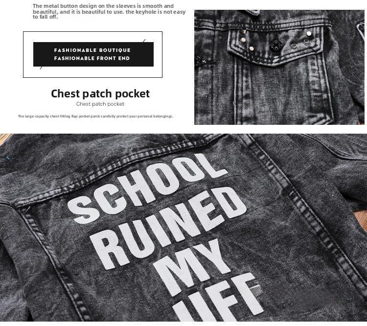 sets for men clothing Spring Autumn Mens Denim Jacket + Jeans Pants Set Fashion Single Breasted Coat Trousers Two Piece Denim suit Clothes Sleeve Sleeved Basic Formal Menswear 2 Piece Denim Outfit Jean Jacket and Jeans Set Denim Set (Belt not include