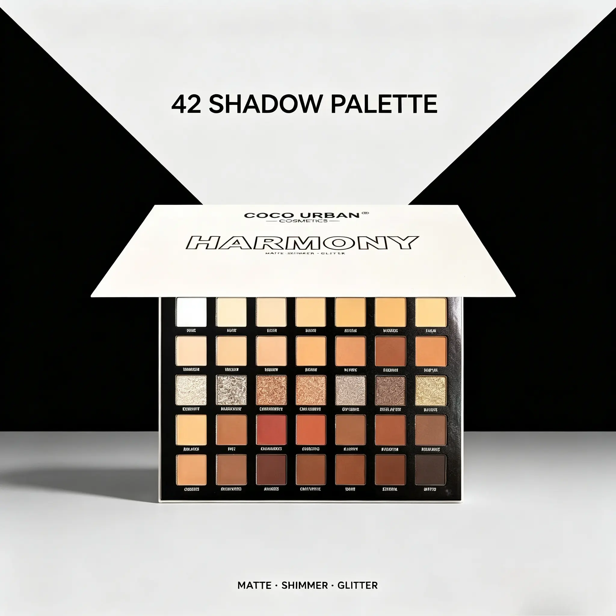 35 Shades Earth Tone Eyeshadow Palette, Matte Shimmer Glitter Full Nude Brown Orange Red For Daily Smoky Eye, Fine Pigment No Fallout Large Mirror Affordable Multi-color Eye Shadow Tray