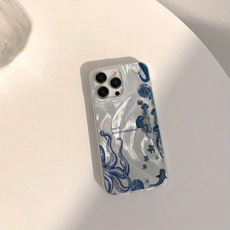 Little Octopus Jellyfish New Acrylic Feather Tulle Phone Case, Easter gift, birthday, for girlfriend, boyfriend, friend, or yourself, suitable for iPhone 17 16 15 14 13 12 11 X XS XSMAX, a holiday gift for friends, family, and yourself