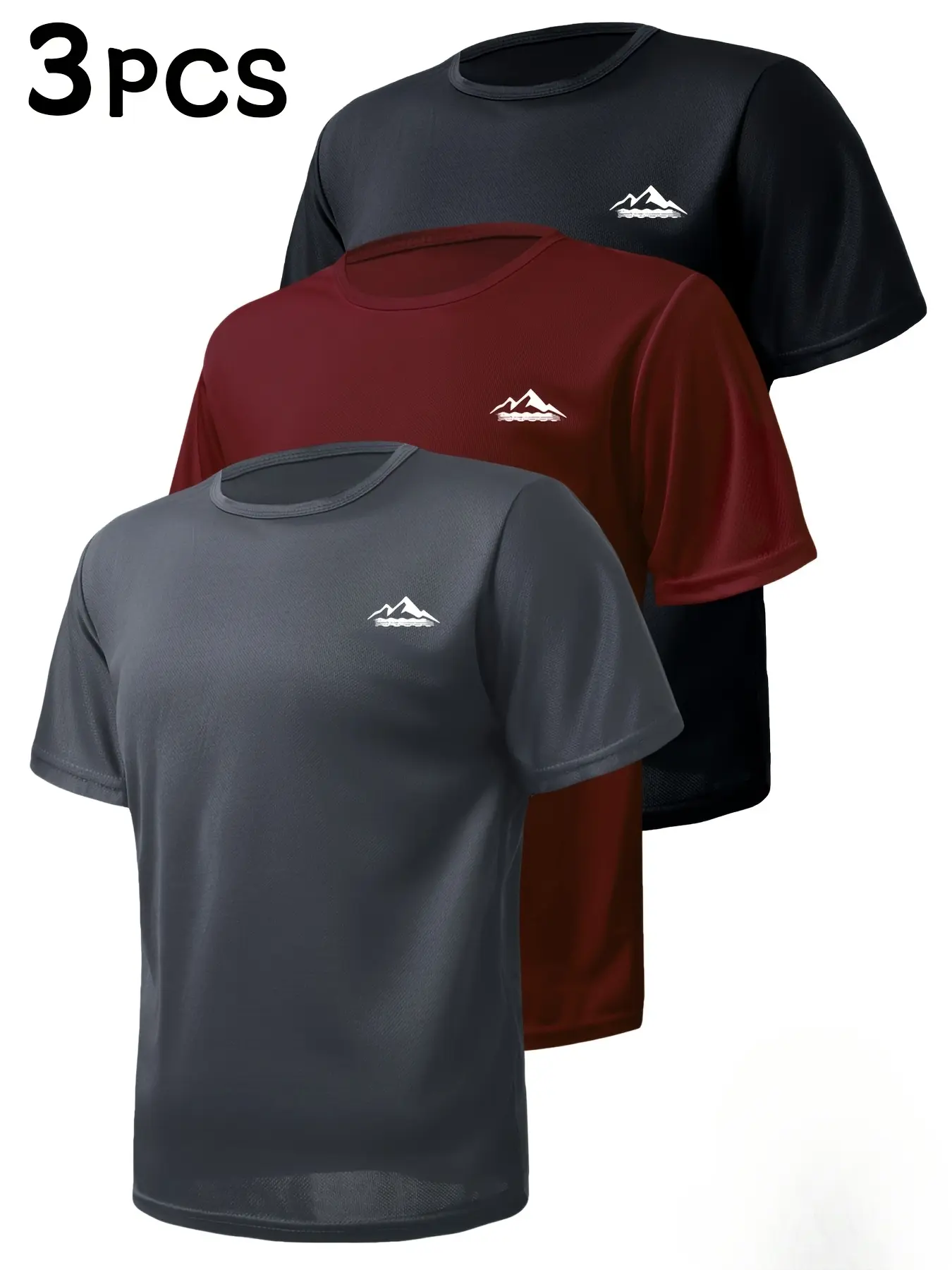 3-Pack Men's Minimalist Quick Dry Athletic T-Shirts, Ultra Thin Lightweight Breathable Tops, Moisture Wicking Sport Tees For Fitness Training And Daily Casual Outfits