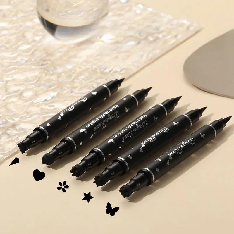 Waterproof Eyeliner Stamp Pen, 5 Counts/set Heart & Star & Butterfly Design Eyeliner Pen, Eye Makeup Tool for Women & Girls, Cosmetic