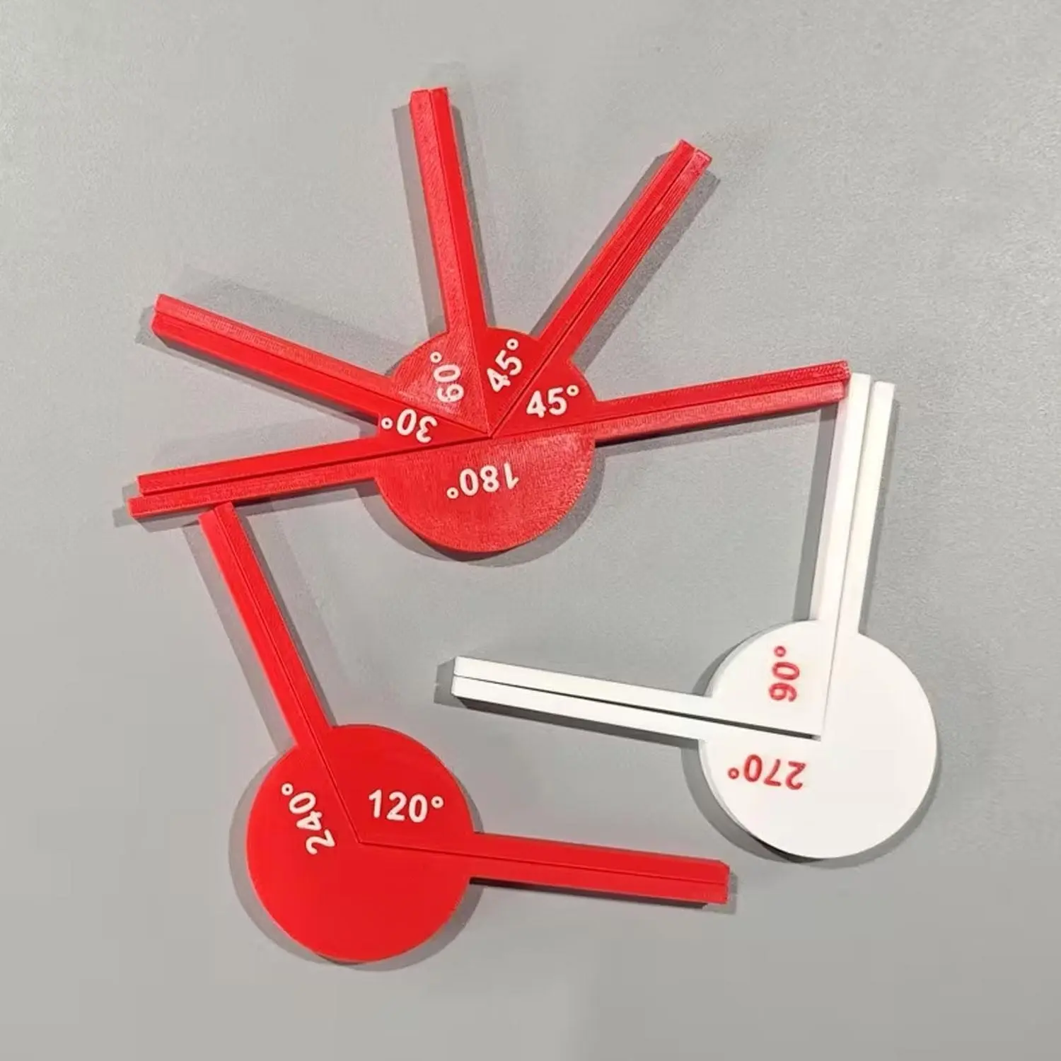 A set of texture anti-slip teaching protractor, a geometric angle demonstration teaching aid, a learning tool for primary and secondary school students in mathematics, and a classroom tool for demonstrating angle cognition.