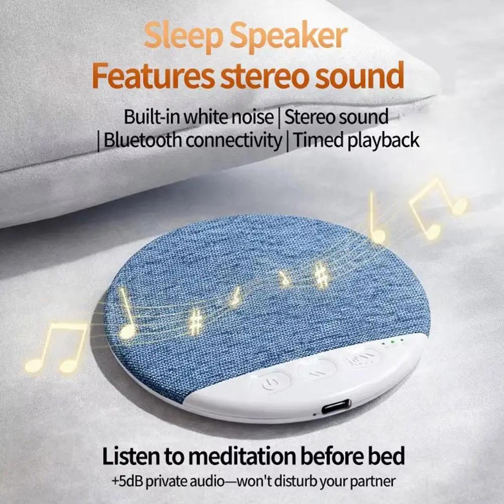 Mini Sleeping Bluetooth 5.4 Speaker Under Pillow Sound Machine With White Noise, 30/60/90 Min Timers, HiFi Stereo Sound