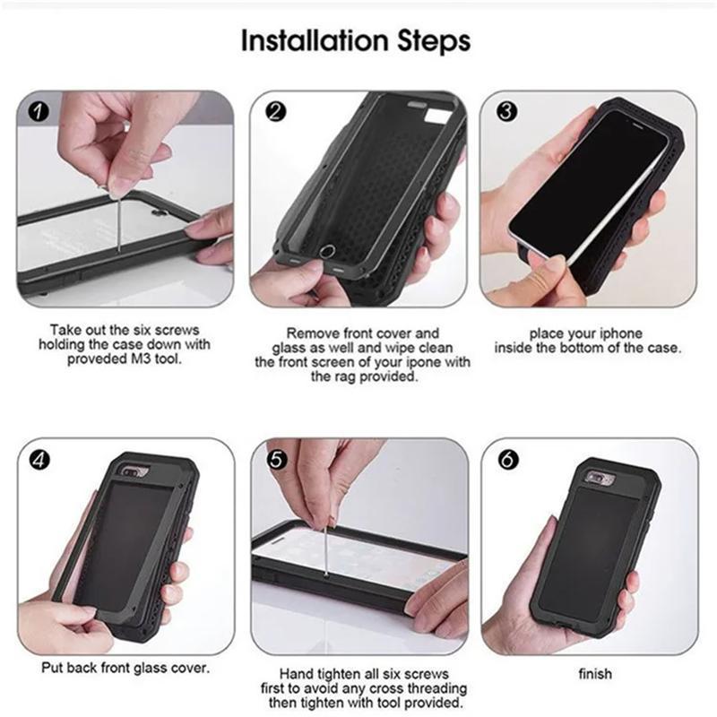 Tough Heavy Duty Protection Armor Metal Aluminum Phone Case for IPhone 17 16 15 14 13 12 11 Pro Max Plus Luxury Shockproof Protection Cellphone Cover