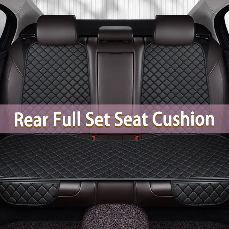 Car Rear Three-Piece Leather Seat Cushion Set, Full Backrest Integrated Anti-Slip Durable Car Seat Pad, Comfortable and Stylish