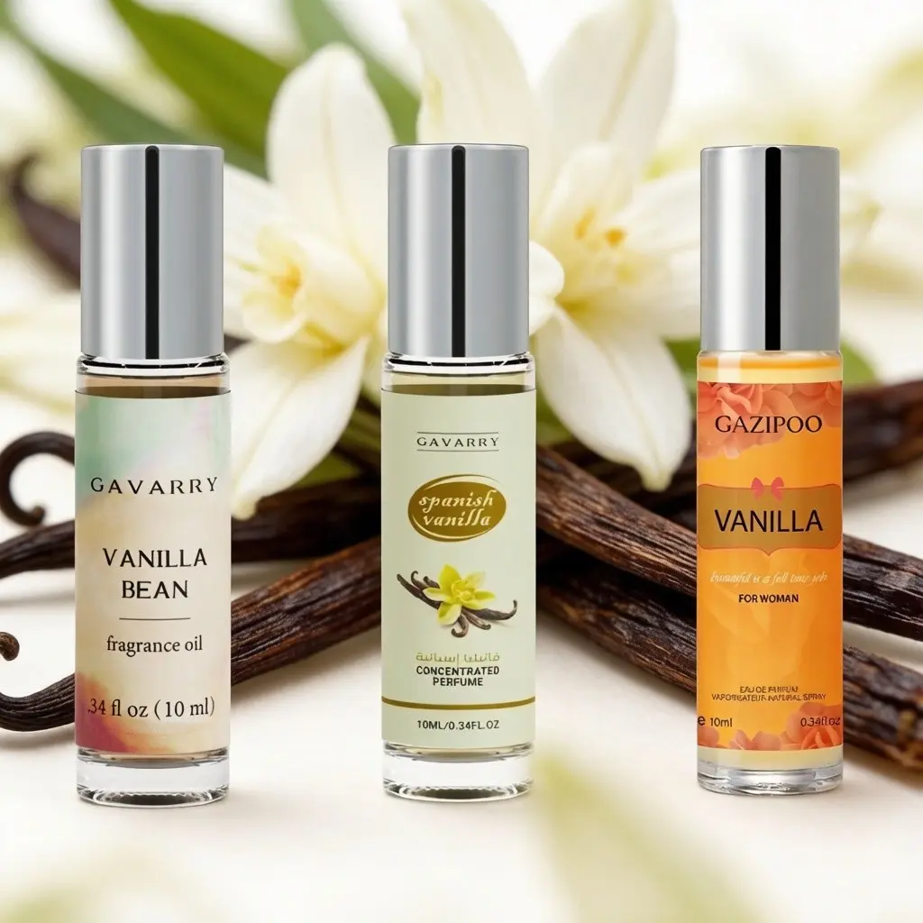 10ML Vanilla Rollerballs X3, Different Fragrances, Portable Design, Easy Refill, Perfect for Work and Dates, Liquid Perfume