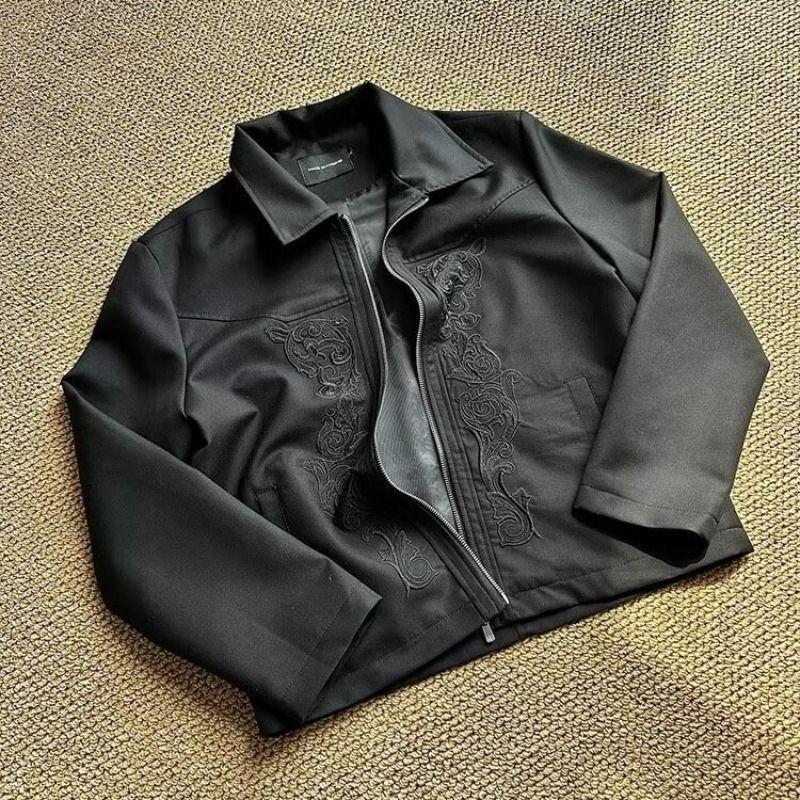 Streetwear New Fashion Oversized Pattern Embroidered Baggy Jacket Men And Women Y2K Gothic Hip Hop Popular Couple Windbreaker