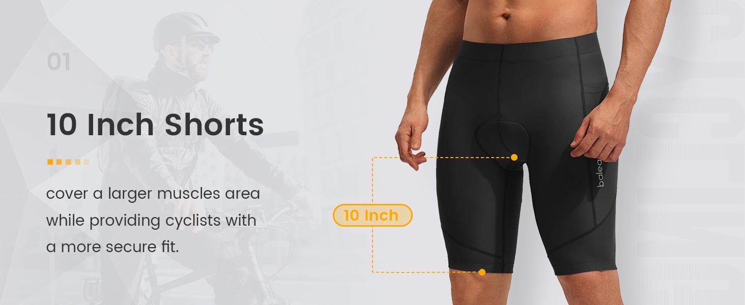 Baleaf Mens 4D Padded Bike Shorts Cycling Shorts with Phone Pockets Zipper UPF 50+ Reflective Mountain Biking Gear