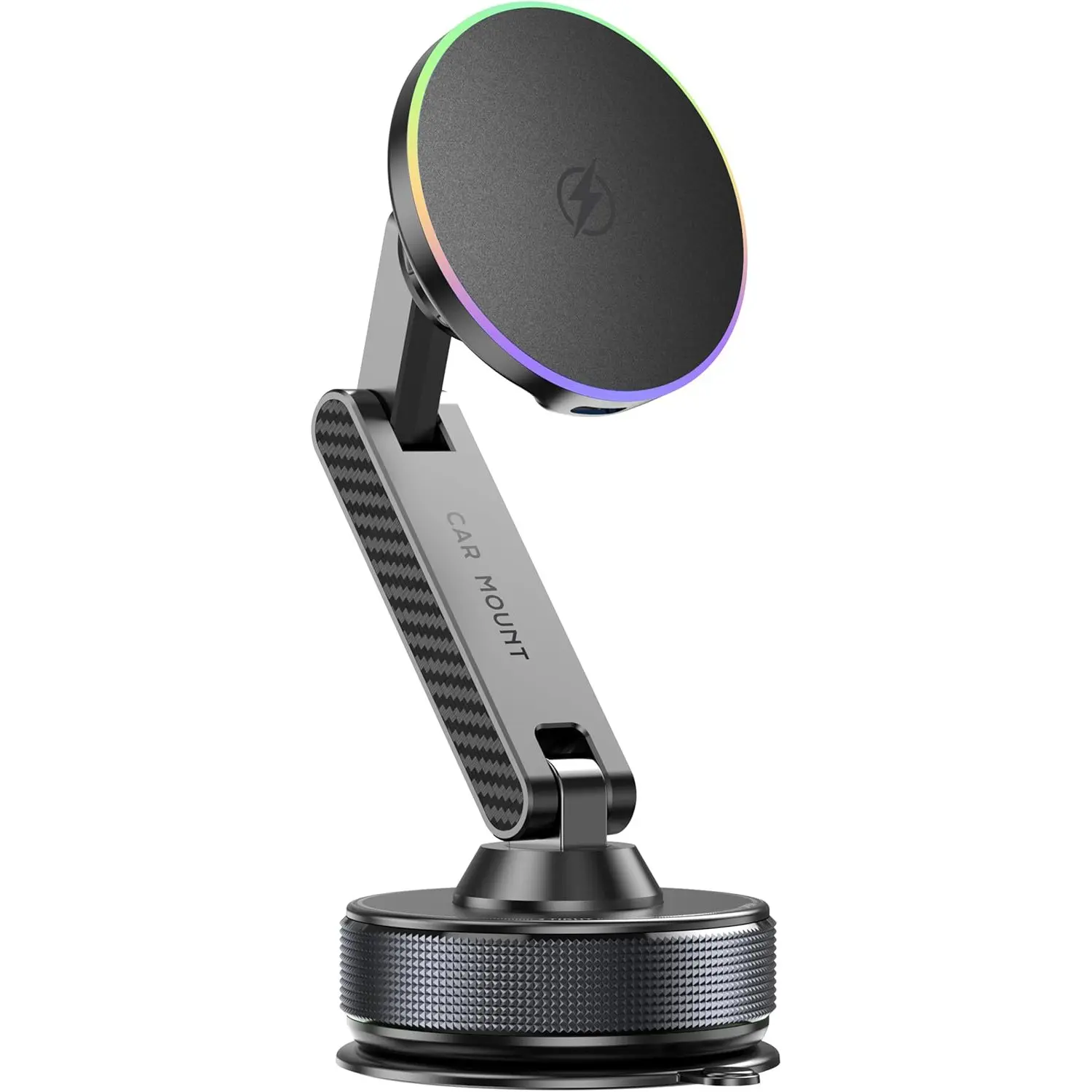 15W Magsafe Car Phone Mount Charger, Vacuum Car Phone Holder Charger, 360° Adjustable Magnetic Cell Phone Holders for Car, Wireless Charging Mount, Car Accessories