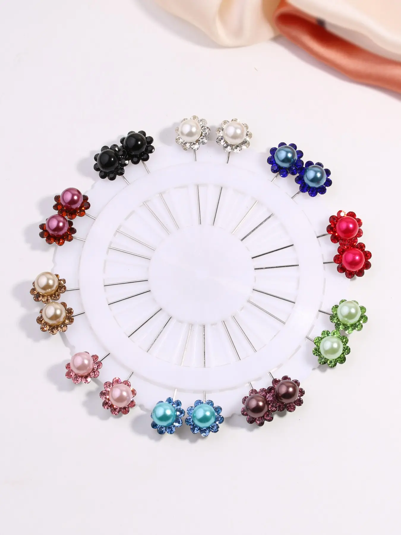 20pcs Colorful Pearl Pins for Muslim Hijab Scarf Clips, Small Safety Pins for Shawl and Wrap Accessories, Essential Jewelry Supplies