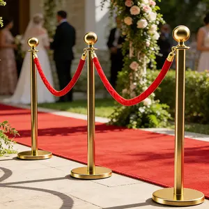 Stanchion Ropes with Hook, 6Pack 5 Ft Crowd Control Barrier Safety Rope for Red Carpet, Hotels, Convention, Theaters