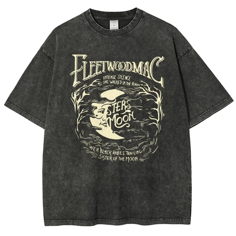 Vintage Moon Graphic Washed T-Shirt — Streetwear Print | Unisex Crew Neck Tee, Shortsleeve, Tops, Round Neck, Menswear, Casual, Graphic Shirts, Vintage T Shirts