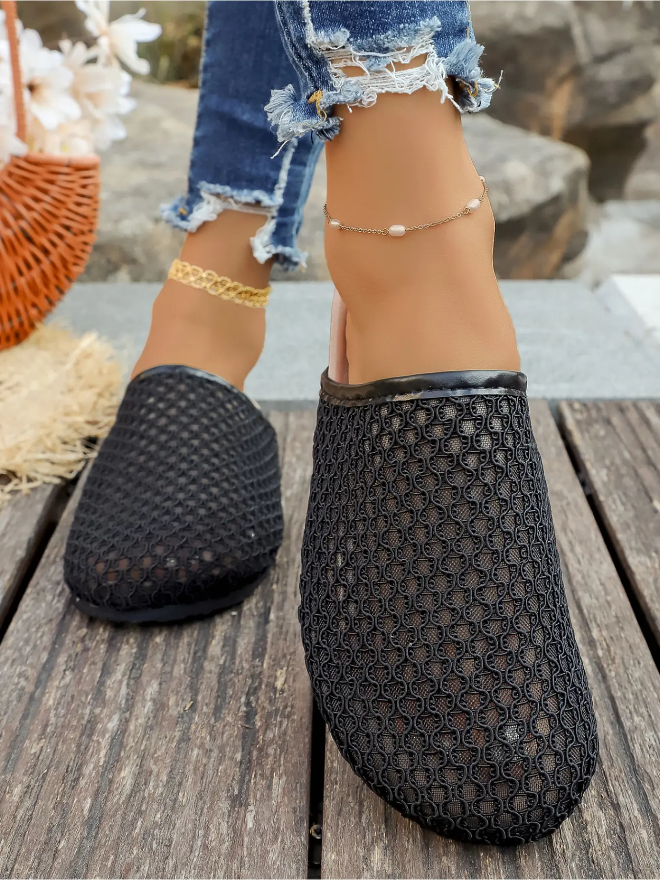 Easy Slip On Platform Mule Sandals, Brown PU Thick Sole with Buckle for Quick Styling