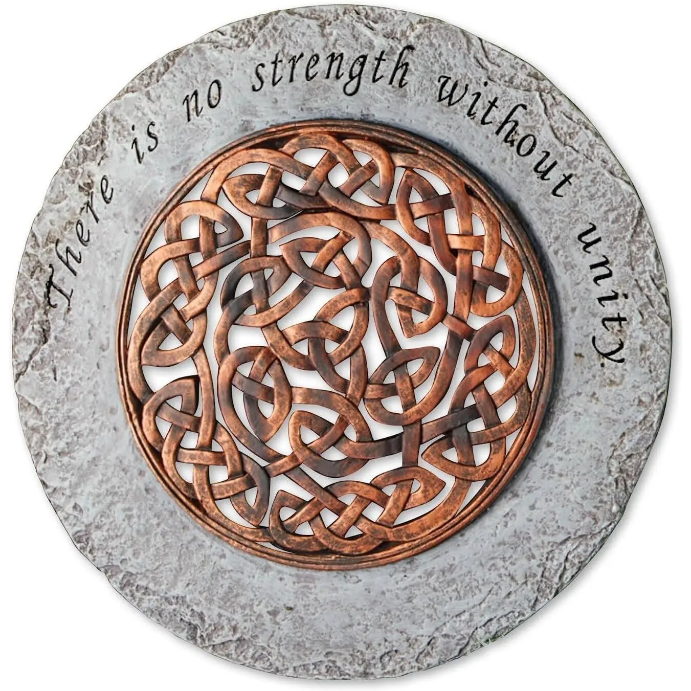 Garden Collection 12" D Celtic Round Stepping Stone, Religious Inspirational Durable Outdoor Decor (12x1x12)