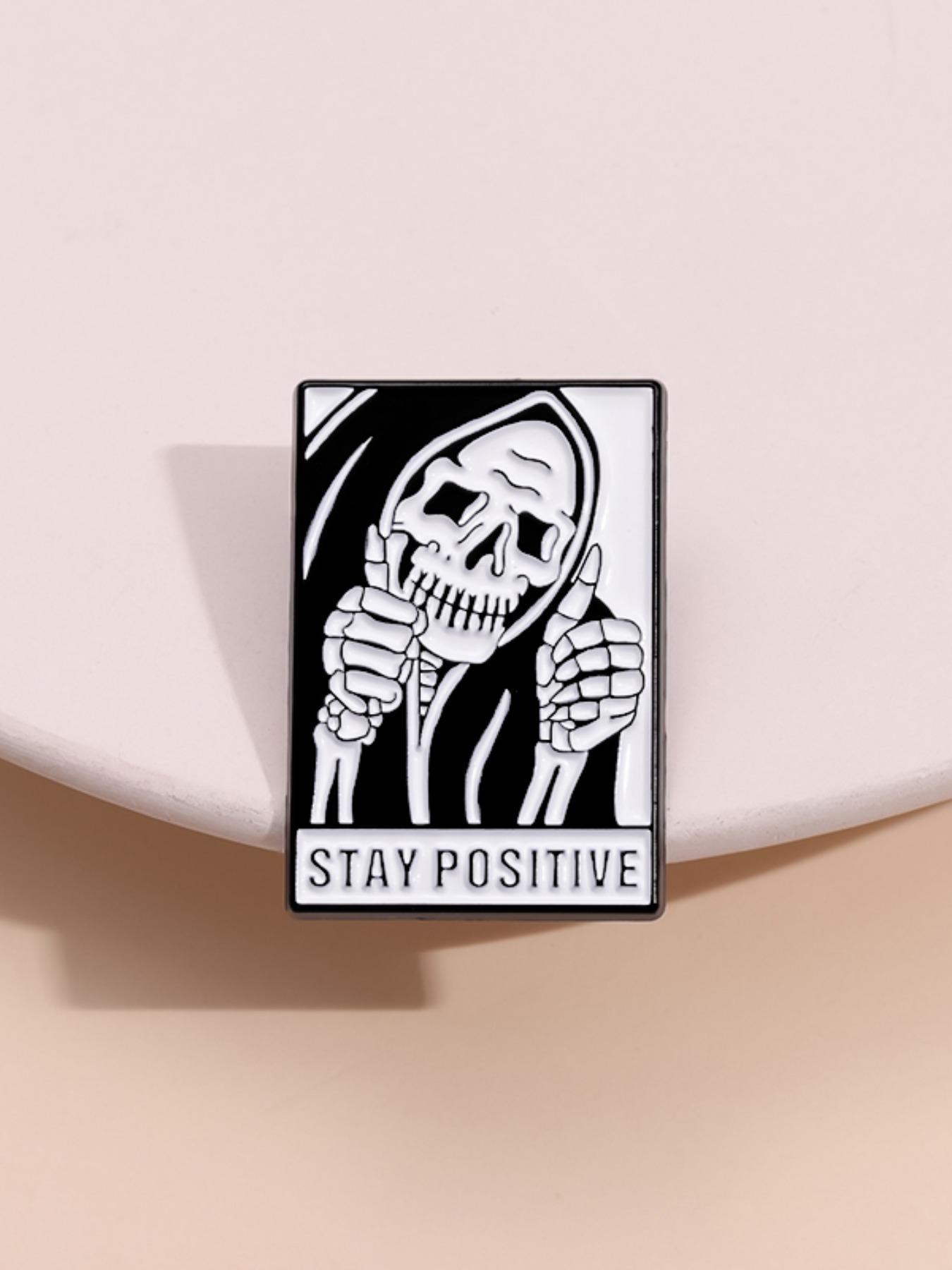 Punk Style Skeleton & Letter Design Brooch, Fashion Accessories for Men & Women, Trendy All-match & Exquisite Brooch for Birthday Gift, Hat Pins, Halloween