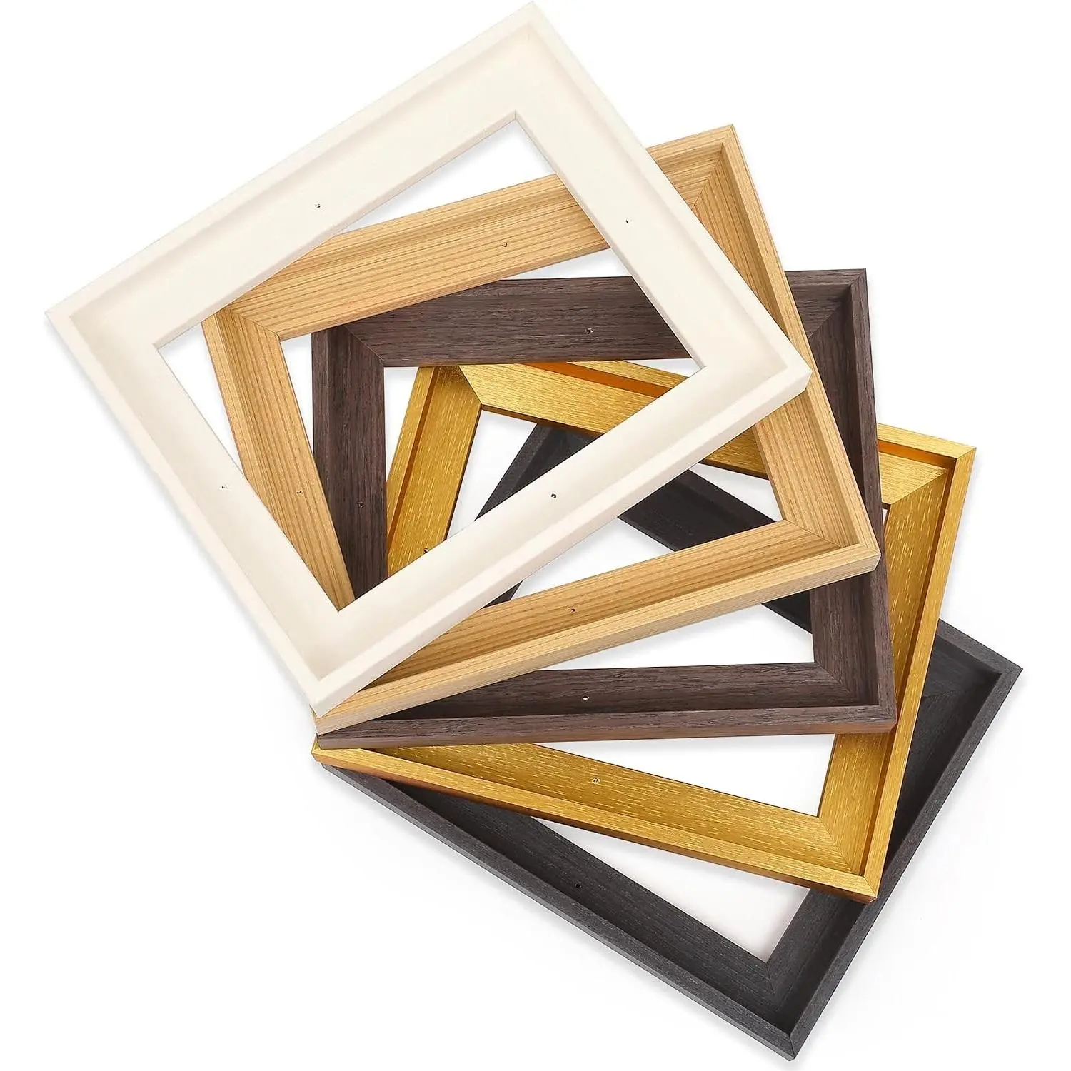 16x20 Solid Wood Floater Frame for Canvas Paintings, 0.6"-0.8" Deep, Light Brown
