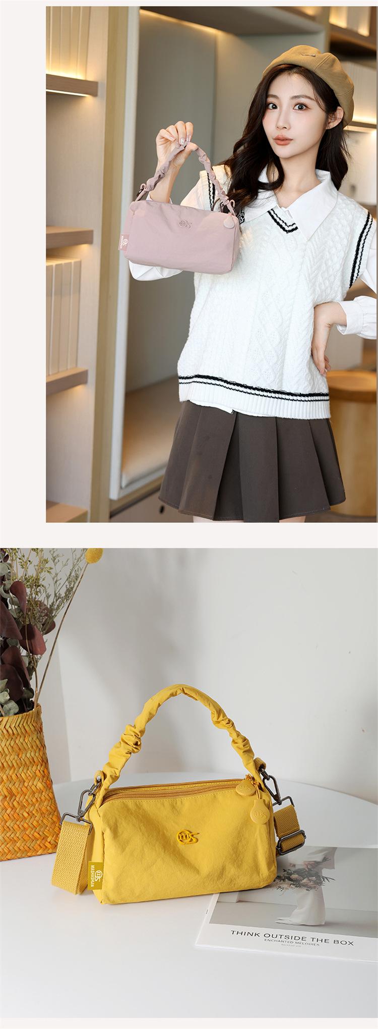 8118 Women's Nylon Portable Pillow Bag 2026 New Simple Shoulder Crossbody Bucket Bag