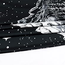 Black and White Tapestry Starry Night Mountain Tapestry Aesthetic Moon Wall Tapestry Nature Forest Tapestry Galaxy Space Tapestry Wall Hanging for Home Decor(51.2"x59.1")
