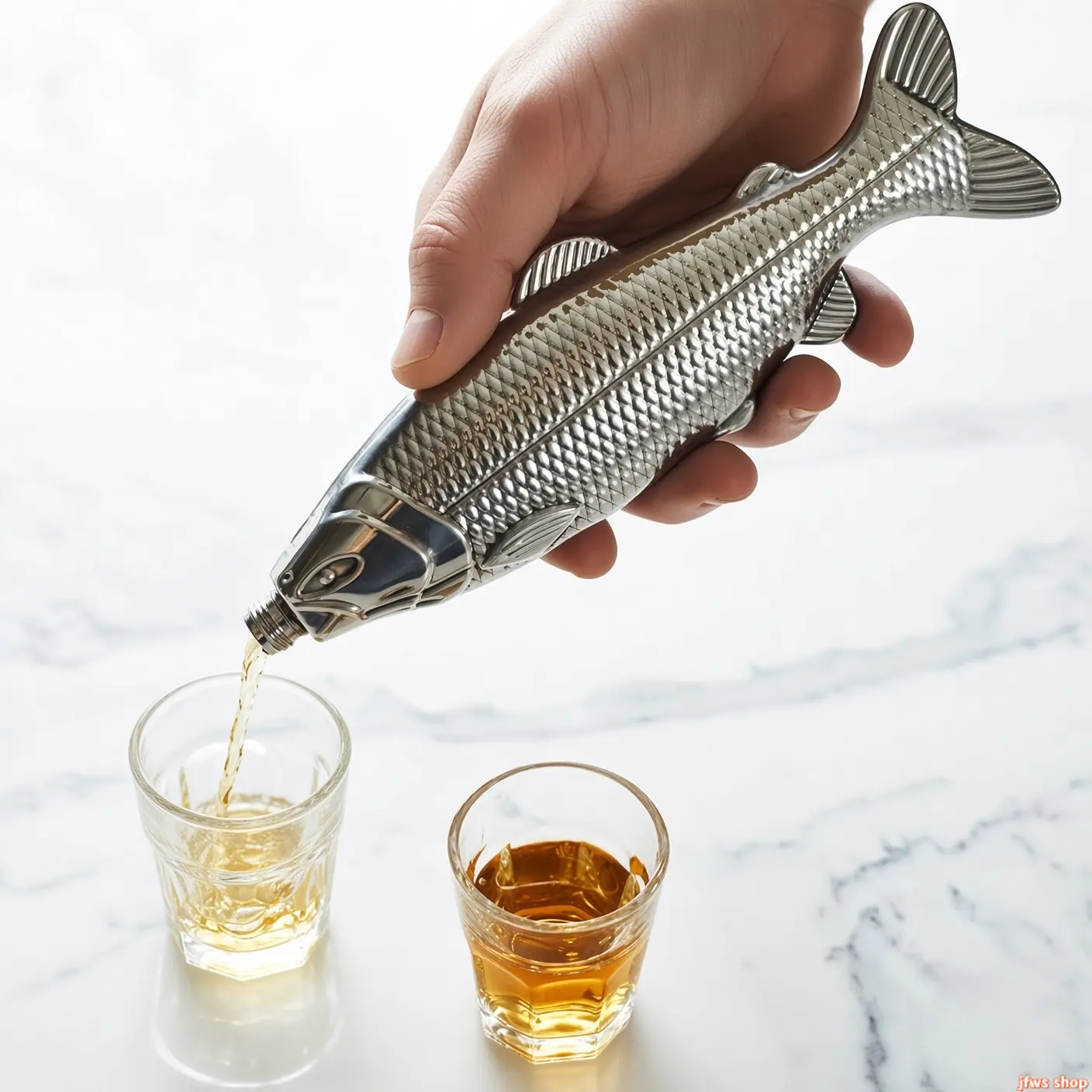 Fish-Shape Stainless Steel Hip Flask with Funnel, 5oz Pocket Liquor Flask for Outdoor & Party – Funny Novelty Drinking Flask, Unique Gift for Fishermen, Groomsmen & Camping Lovers tiktokshopbacktoschool