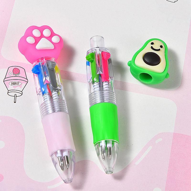 20PCS Adorable Mini Cartoon Ret retractable Pens - 4-in-1 Multi-Color Ballpoint for Kids, Students & Journaling