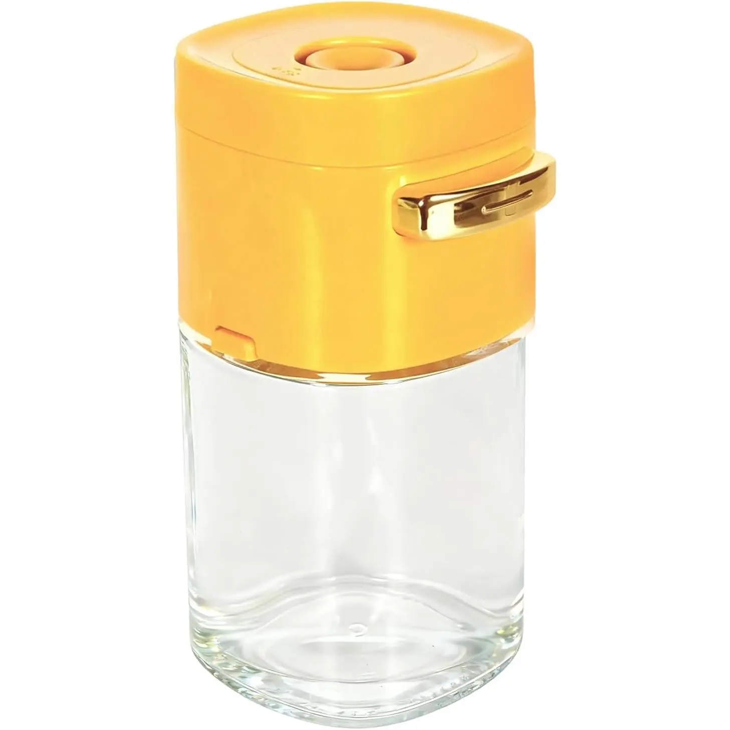 Sugar and Salt Container 6oz/180ml, Airtight Seasoning Dispenser with Measured Pour, Small Clear  Container for Kitchen Counter, Portion Control Jar for Salt Pepper Sugar (Yellow)