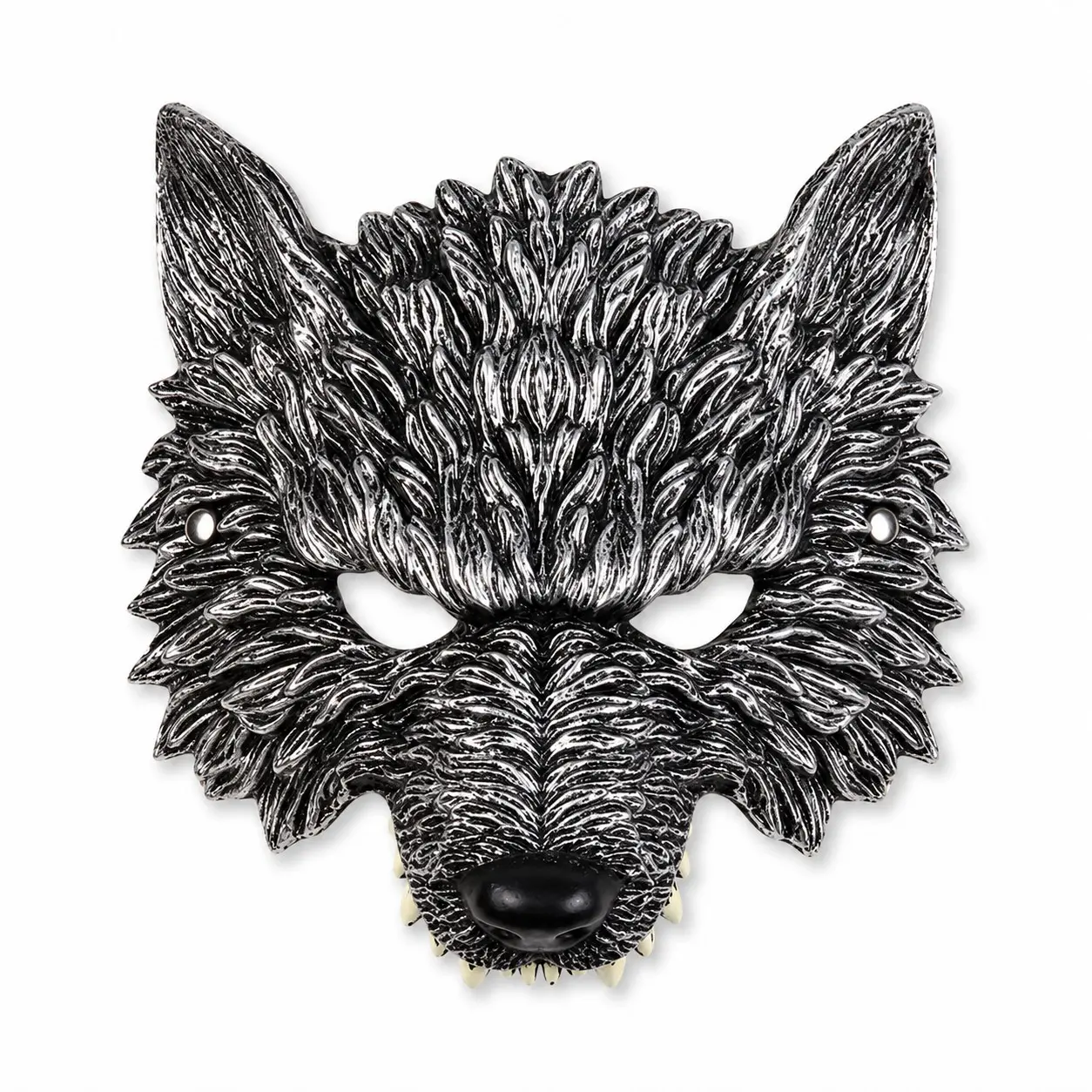 3D Werewolf Mask for Adults, Soft Rp Foam Wolf Face Mask, Antique Metallic Finish, Halloween Carnival Cosplay Masquerade Costume Accessory