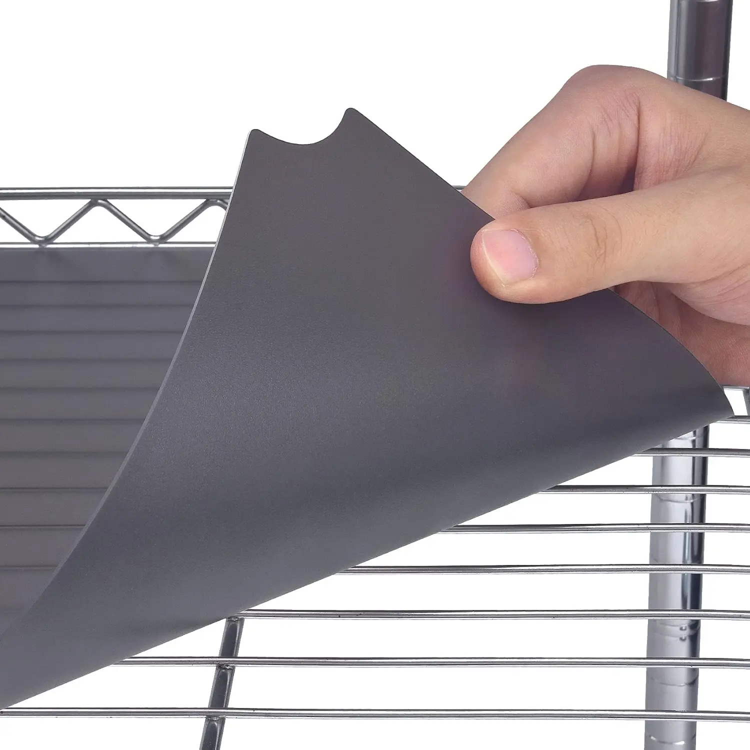 Wire Shelf Liner, 14" x 24" Plastic Shelf Liners for Wire Shelving | 5 count Heavy Duty Wire Rack Cover,  Non-Adhesive Industrial Strength Mats for Tier Shelving Unit, Gray