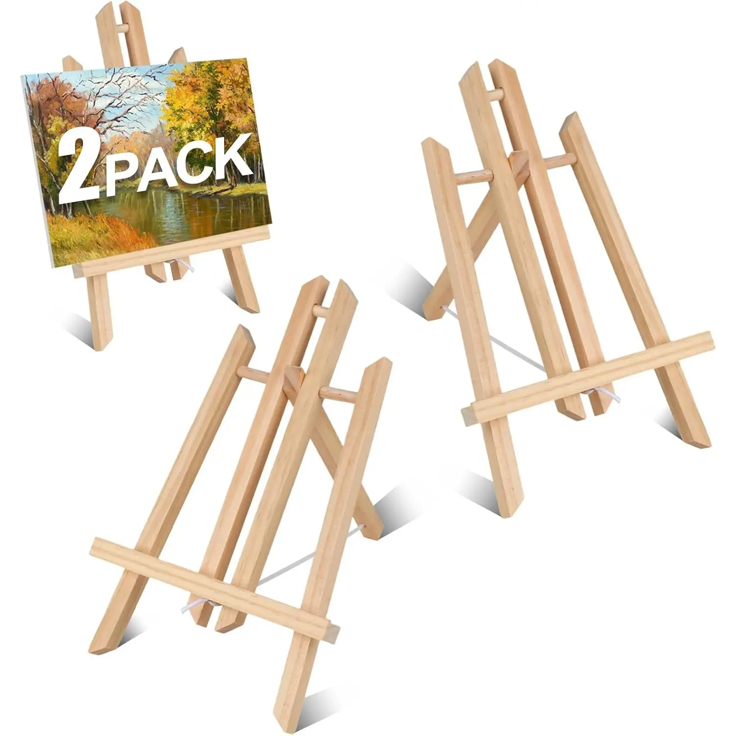 2 count 12 Inch  Tabletop Easel -Easel Stand for Painting,  for Parties, Art Projects, and Creative Displays.