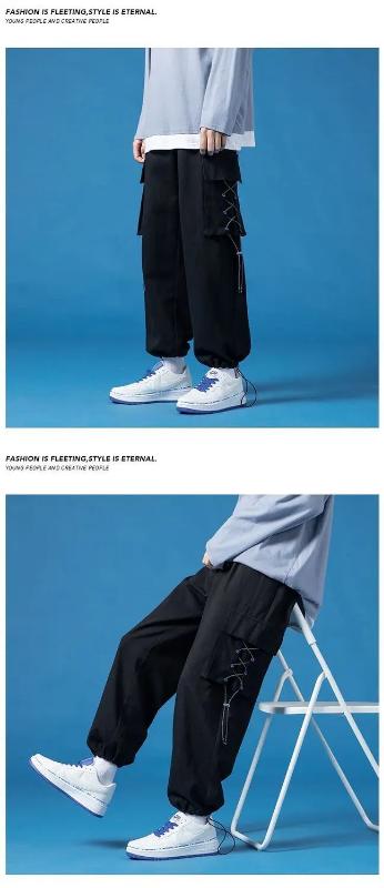 Kyn Apparel Spring Summer Casual Sport Cargo Baggy Sweatpants Men Harajuku Lightweight Joggers Pants Straight Apicot White Wide Trousers