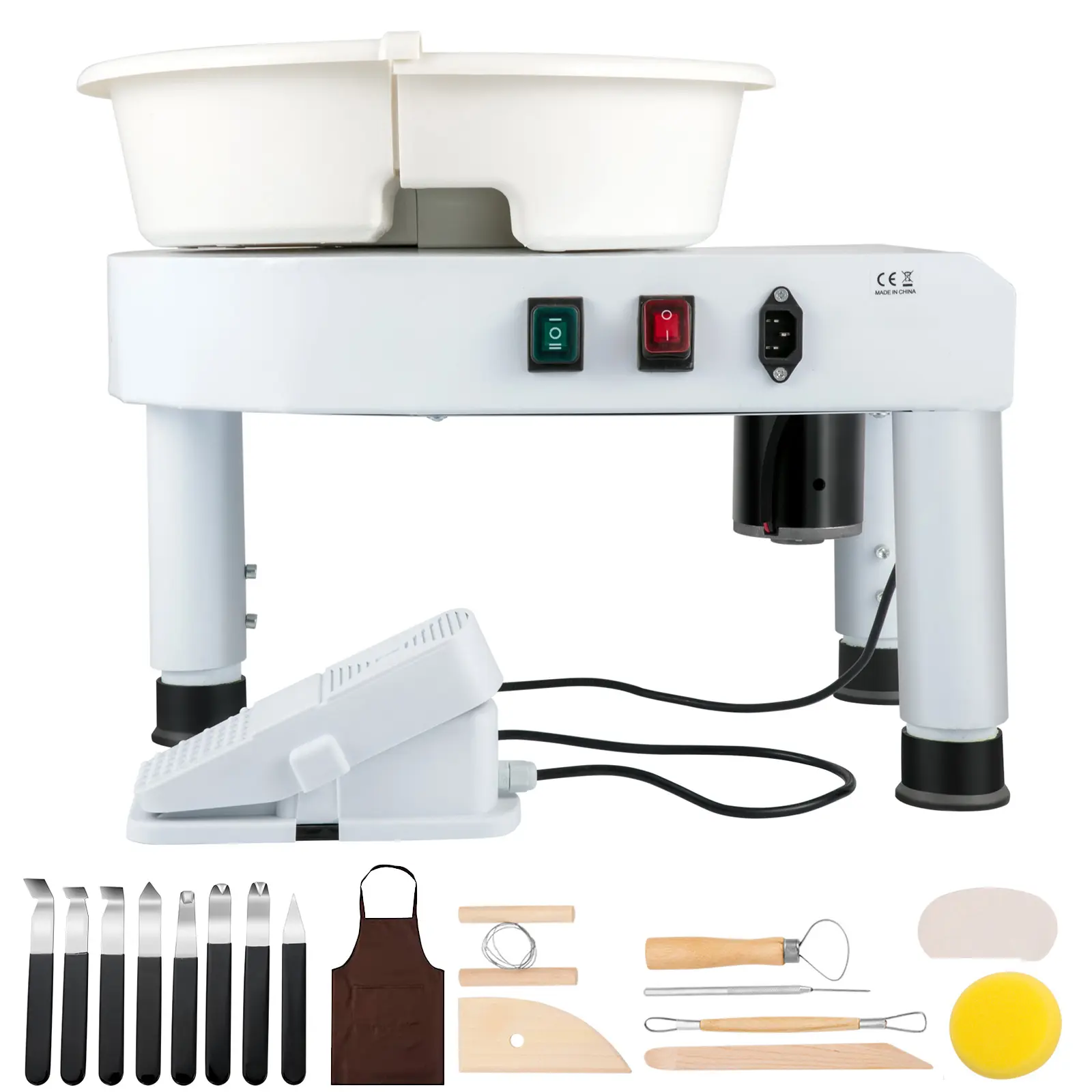 Pottery Wheel, Ceramic Wheel Forming Machine, 350W Power, 110V Voltage, 11 in Ceramic Wheel Forming Machine, Foot Pedal Detachable Basin