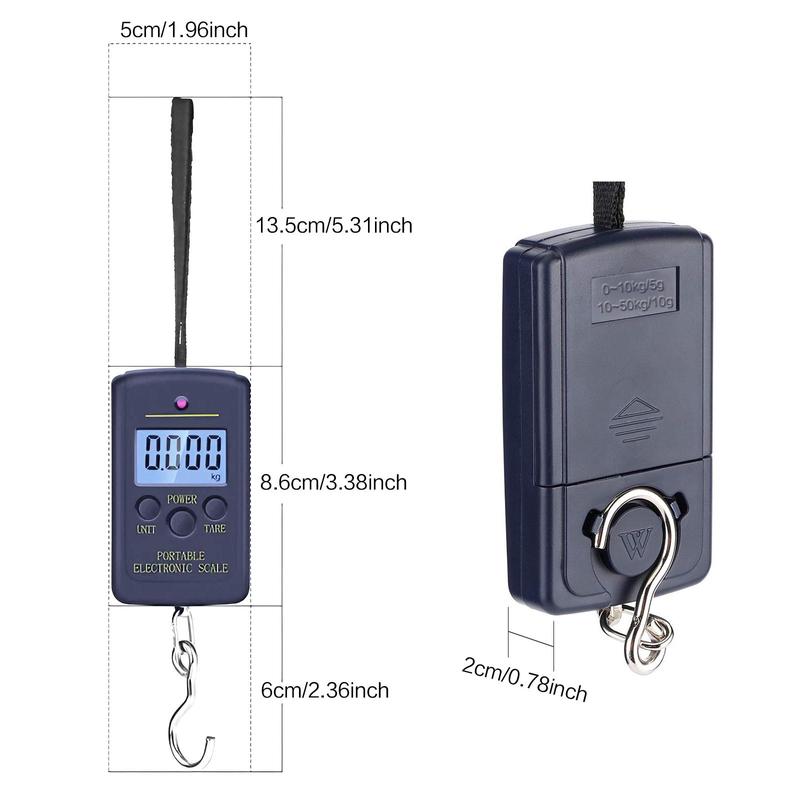 Backlit LCD Display Hook Scale, 110 lb/50kg Hook Scale, Batteries Required Hook Scale, Universal Handheld Hook Scale, Hand Tools as Dad Gifts, Heavy Duty, Tool, Portable Digital Scale, Balance Scale
