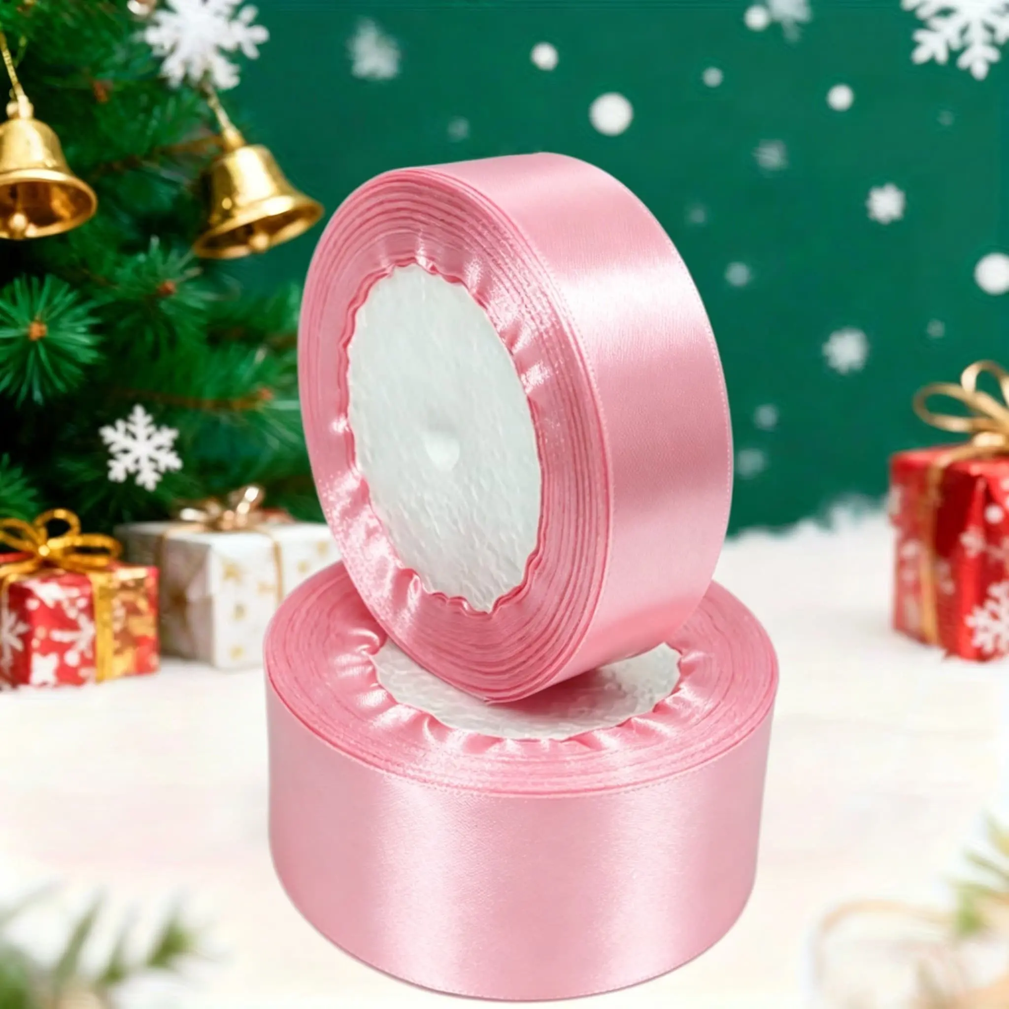 Satin Ribbon Set, 40mm & 25mm Wide, 22.86m Long, Ideal for Wedding Decor, Floral Arrangements, Gift Wrapping, Craft Projects
