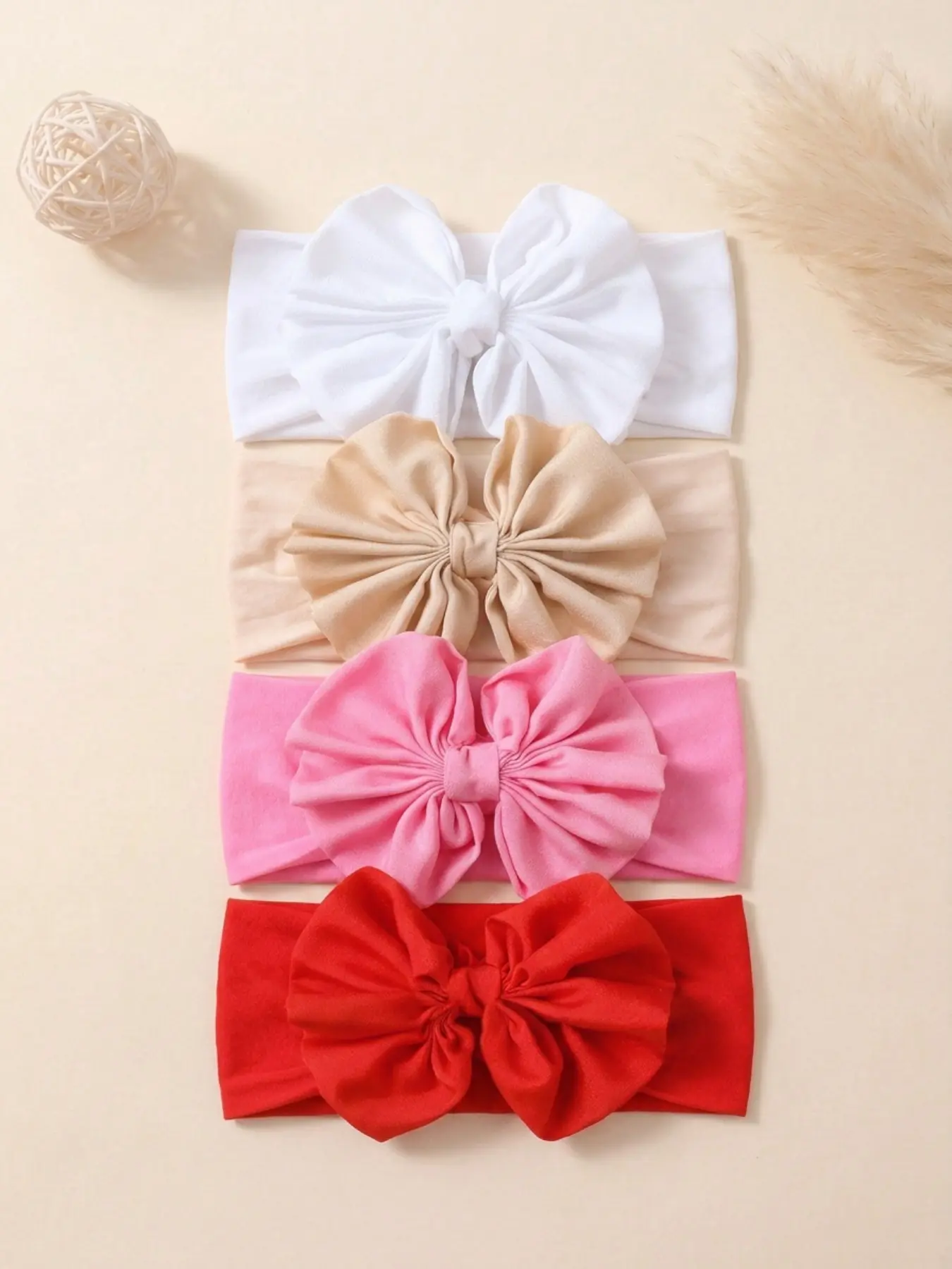 4 Pcs Cute Baby Headbands, Newborn Headbands, Headband Set, New European Style Embroidered Hair Bands, Infant Butterfly Knot Accessories, All Seasons Casual Wear