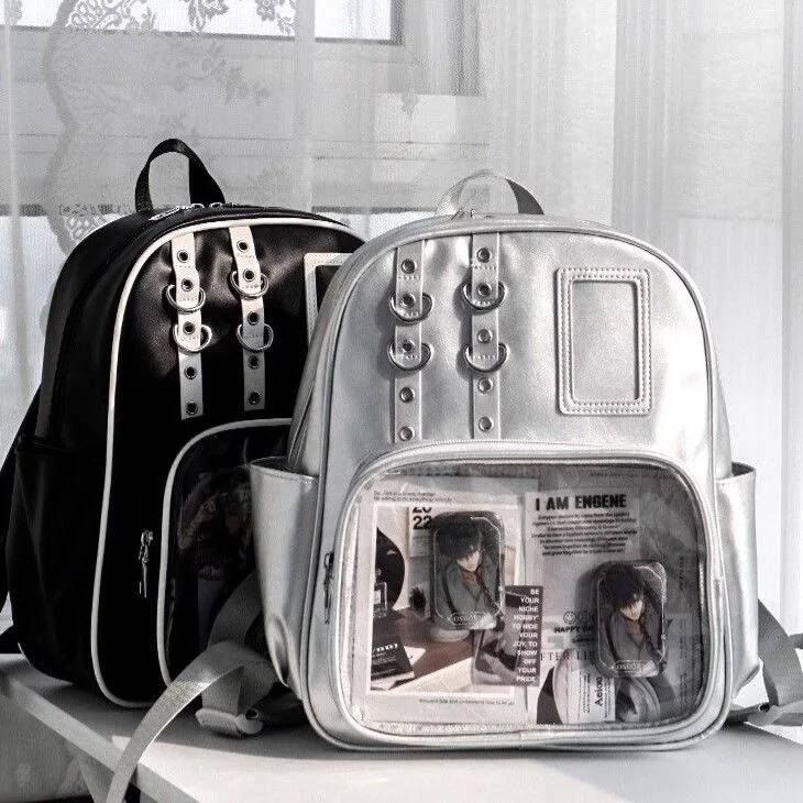 Y2K Cute Mini Backpack Women Fashion ItaBag Sweet Girl Transparent Rucksack DIY Personality Display Knapsack Lolita Shoulder Bag