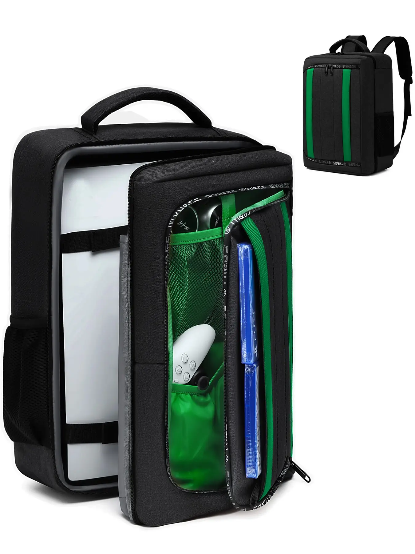 Ps5 Large Capacity Portable Multifunctional Travel Backpack, Fits Playstation5 Console, Controller, Game Discs, Laptop Travel Bag, Ideal for Gaming Gear