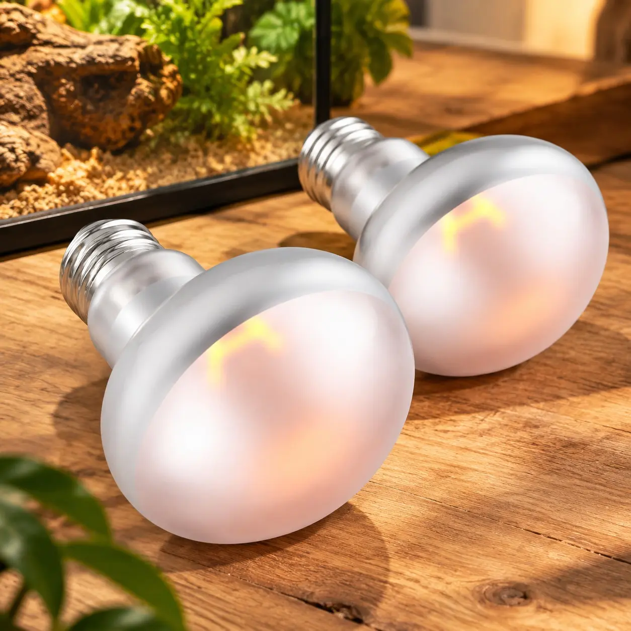 Reptile Heat Lamp Bulb 2-Pack 100W Daylight Basking Spot for Bearded Dragon Turtle Lizard Gecko UVA Basking LightGift